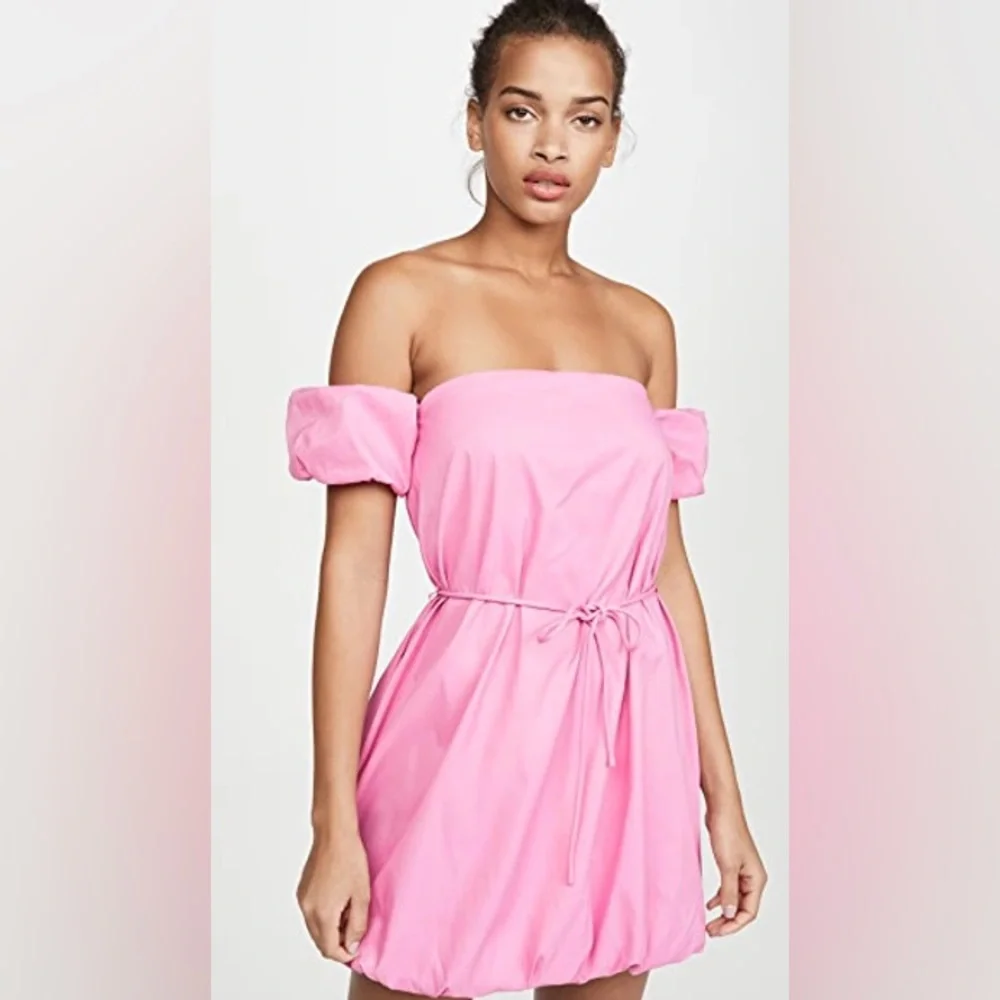 STAUD Ash Off the Shoulder Pink Mini Dress - Picture 2 of 6